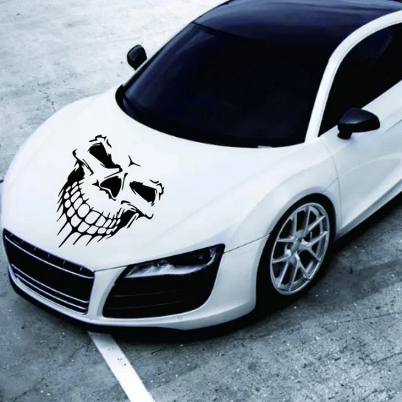 1 Piece of Creative Skull Car Sticker and Reflective Vinyl Car Design Car Engine Hood Doors Windows Car Sticker Firmly Attached
