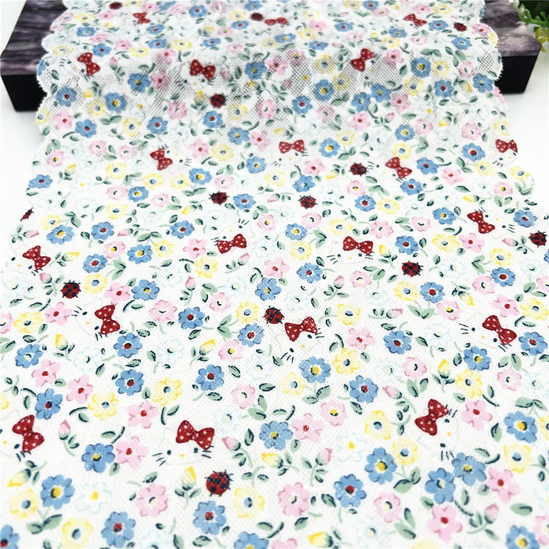 3y/lot Genişlik 21 cm Baskılı Çiçek Çok Renkli Elastik Dantel Trim Etek Hem İç Dikiş El Sanatları DIY giyim kumaşı Bebek Etek