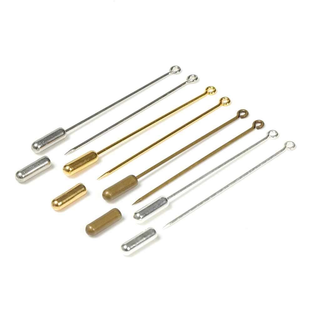 20 sztuk DIY broszka Pin baza 50/70mm długa broszka Pin ustawienia pętla oko broszka zabezpieczenie stoper komponenty do wyrobu biżuterii hurtownia