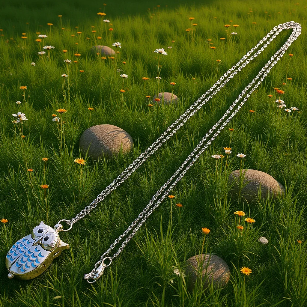 

Cartoon Owl Pocket Watch Necklace Quartz Analog Elegant Pendant Necklace Fashion Gift for Men Women Pocket Watch