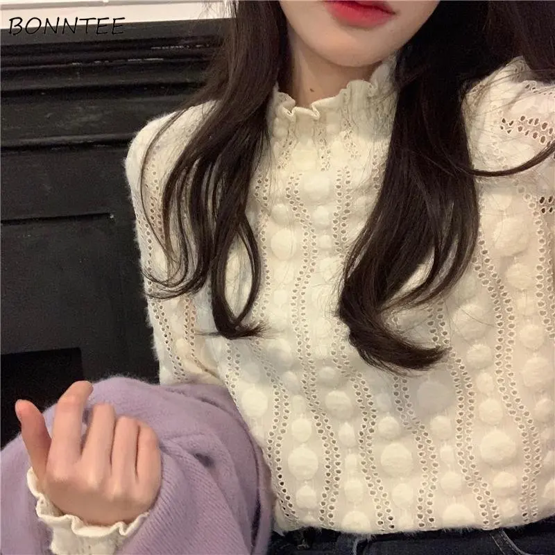 Korean Style Blouses Women Soft Blusas Mujer Autumn Ins Student Inside Sweet Popular All-match Hot Sale Tender Ladies Clothes