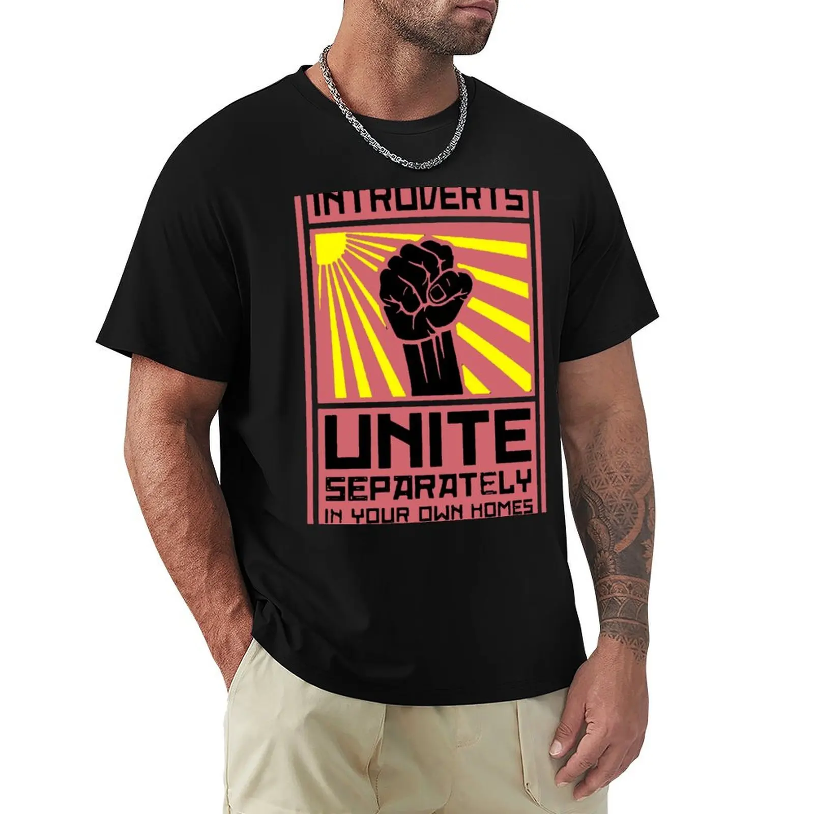 

Introverts unite separately in your own homes T-Shirt vintage clothes summer top t shirts men