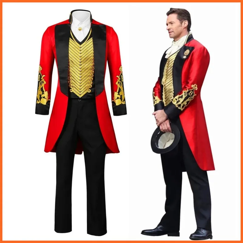 The Greatest Showman Cosplay Costume Barnum Hugh Jackman Uniform Suit Halloween Costume for Men Adult