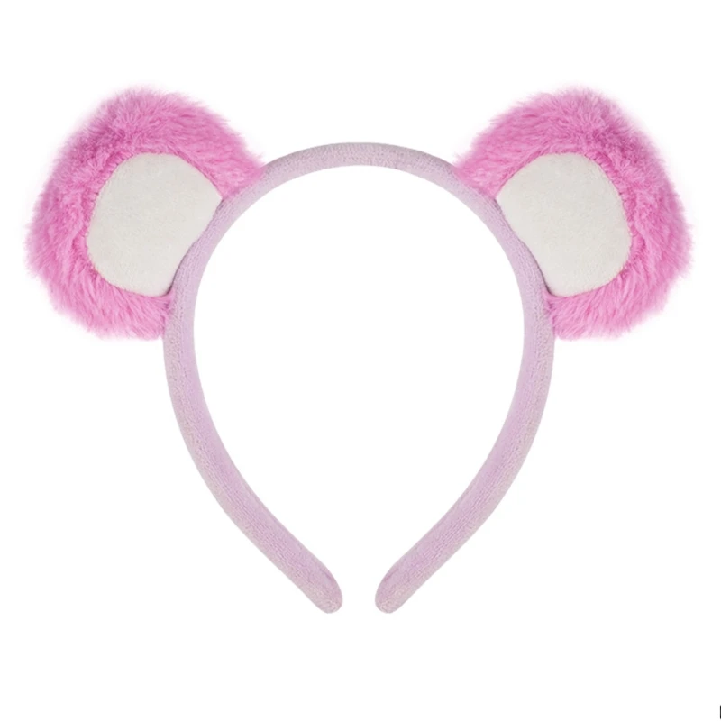 Lovely Plush Bear Ear Headband for Women Girl Birthday Party Gathering Headpiece School Event Accessory Stage Hairhoop
