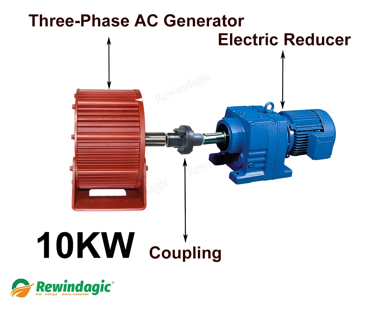 Electric reducer 10000W 48V 120V Three-Phase AC Generator Connected Shaft Integrated Generator Can Be Used In Laboratories Hom