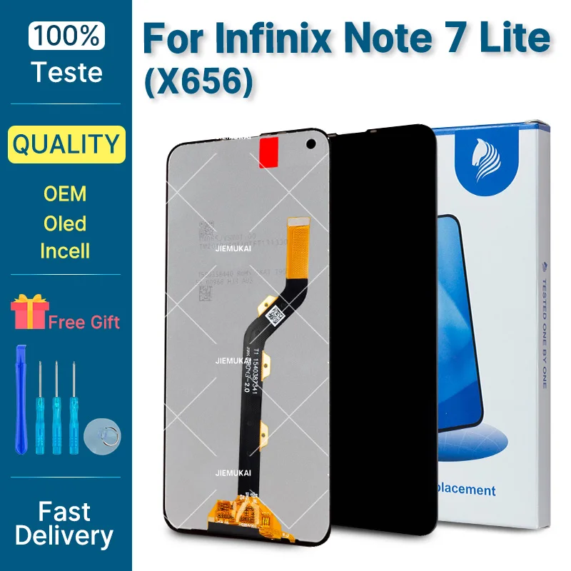 Pop para Infinix Note 7 Lite Pantalla táctil digitalizador para Infinix Note 7 Lite Panel de Pantalla Pantalla 100% LCD probado para X65
