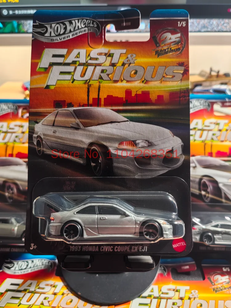 Hot Wheels HNR88-Q Fast & Furious,Honda Civic Dodge Charger Mitsubishi Eclipse Mazda RX-7 Toyota Supra,1:64 Diecast Car Model view 2