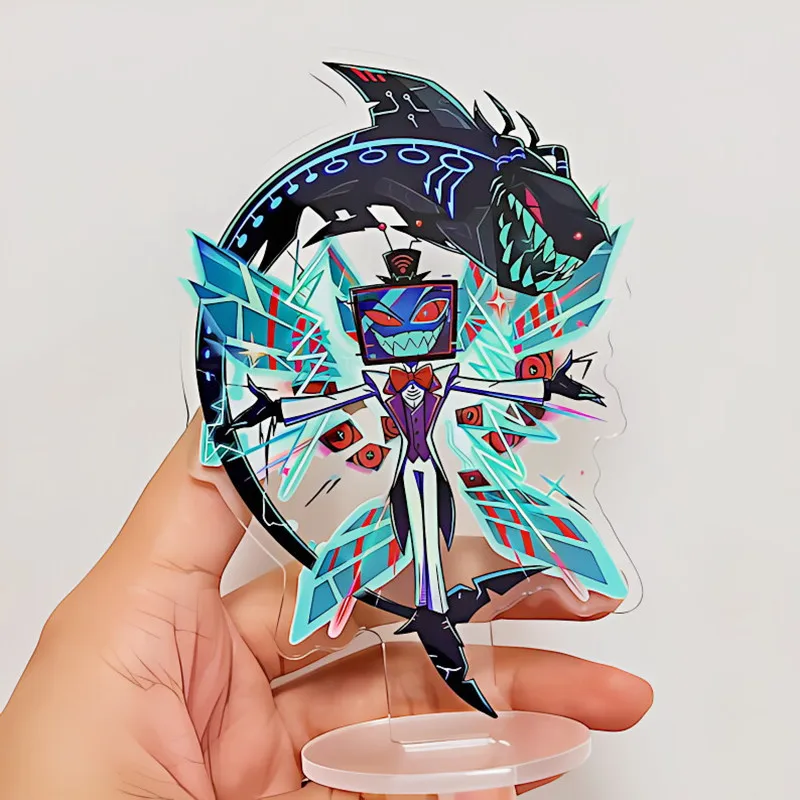 Ha2bin Hotel Vox Radio Demon Standee Keychain Set TV Demon Fanart Desk Decor Collectibles for Fans Gift