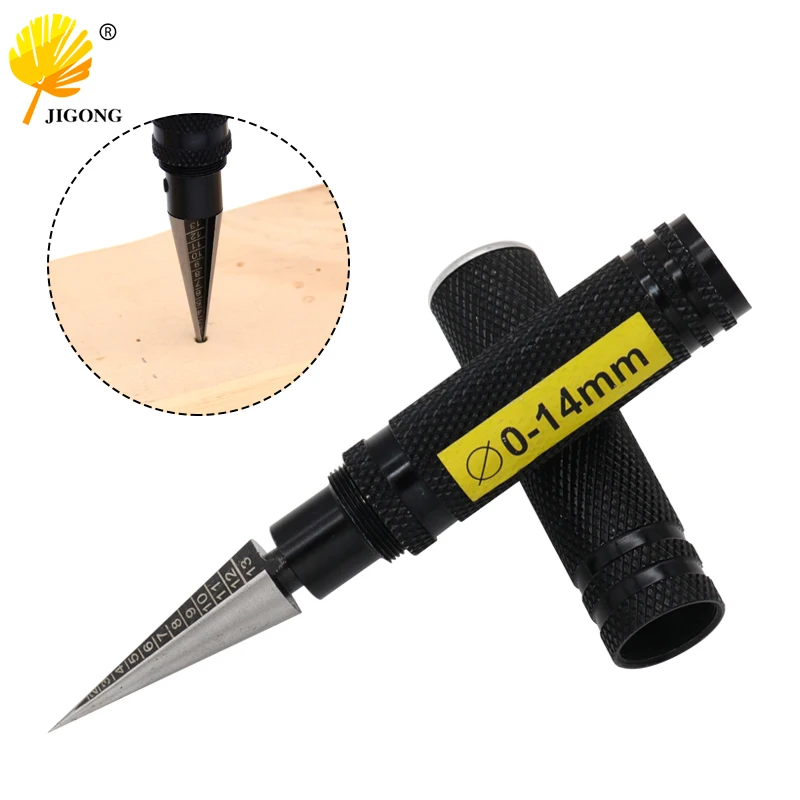 0-14mm Hole Opener Steel Wood Manual Expanding Core Drill Reamer Positioning Hole Opener Center Punch Reaming Knife Model Tool