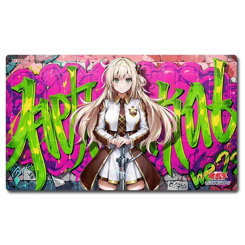 600X350X2Mm Diy يو غي أوه! Sky Striker Ace Graffiti Card Battle Mat Single Player Board Game Card Duel Plate Battle Mat Gift Toy #3