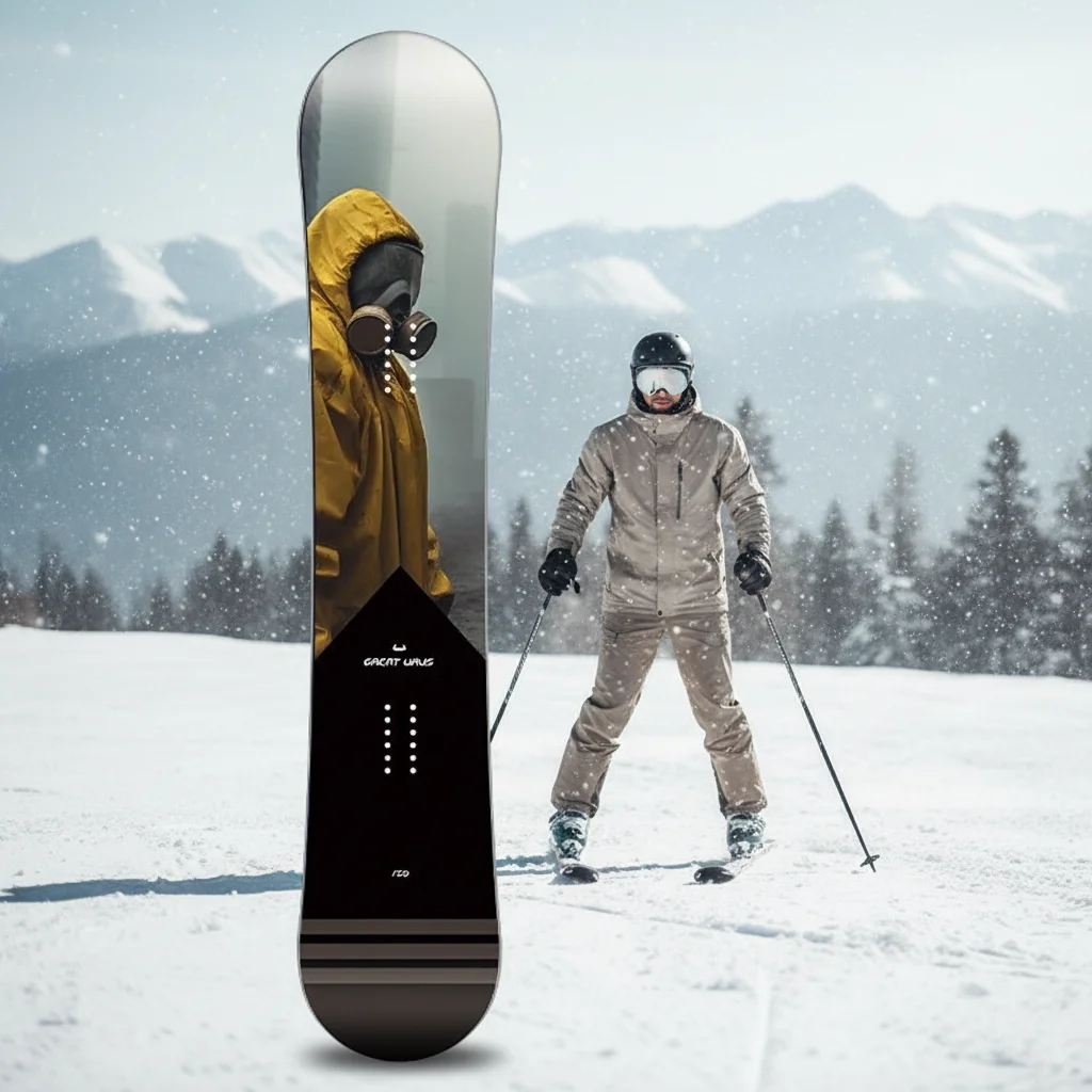 

Premium Quality Professional Snowboard For Adult Riders Featuring Two Way All Round Design With Post Apocalyptic Flat Flower