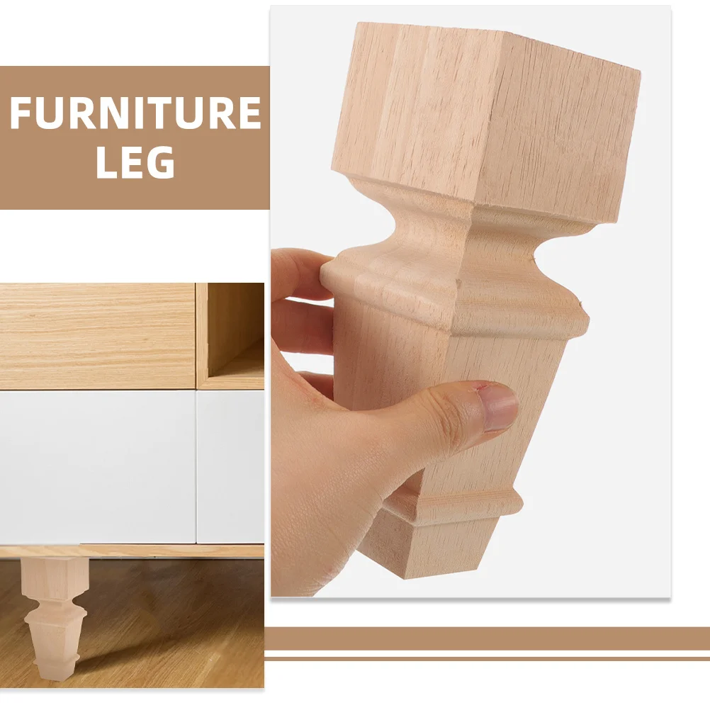 

2pcs Solid Wood Cabinet Legs Minimalist Furniture Feet For Table Sofa Bed Replacement Wooden Legs Set Furniture Components
