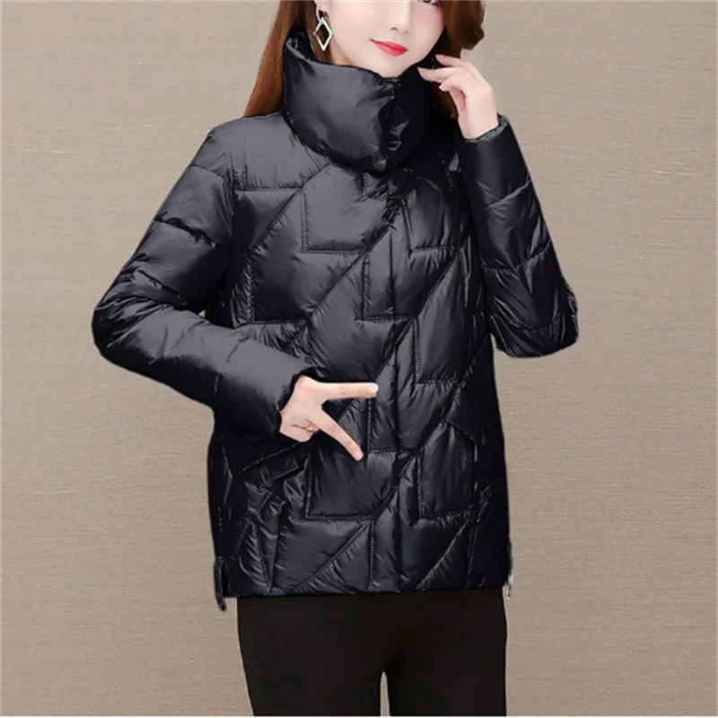 

New Cotton Coats Women's Jackets Short Coat For Women Winter Warm Cotton Clothes Stand -up Pocket Outwear Casual Zip Female Coat