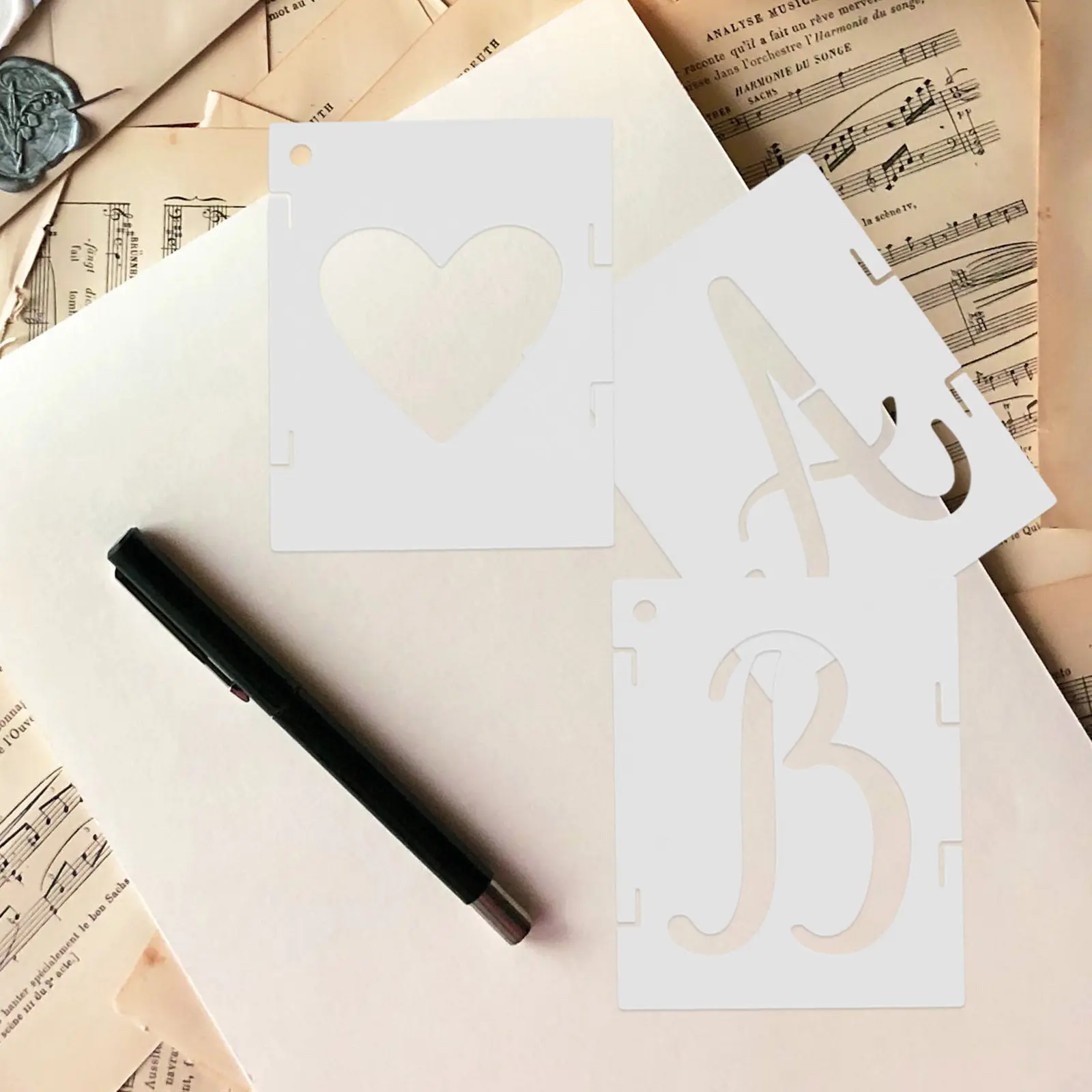 42Pcs Interlocking Alphabet Stencils Durable Pet Material Easy to Clean for Painting Wood Wall Fabric DIY Crafts