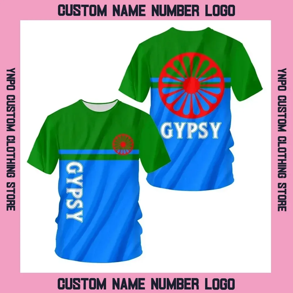 Gypsy Flag 3d Print T-shirt Men Women Casual Oversize Short Sleeve O-neck Tops Fashion Retro Streetwear