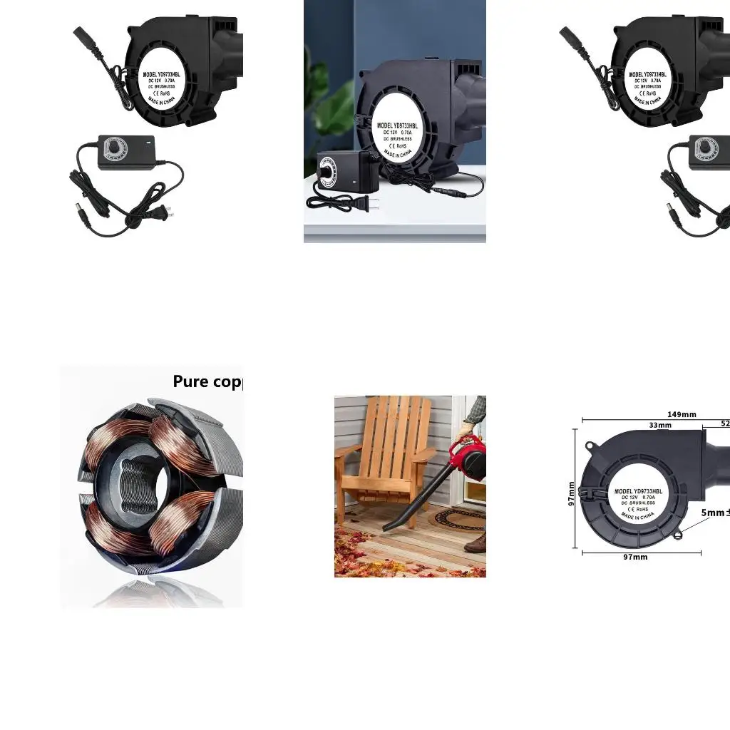  Portable 97mm x33mm BBQ Blower Fan 12V With Adjustable Speed Fan For Indoor And Outdoor Ventilation Applications