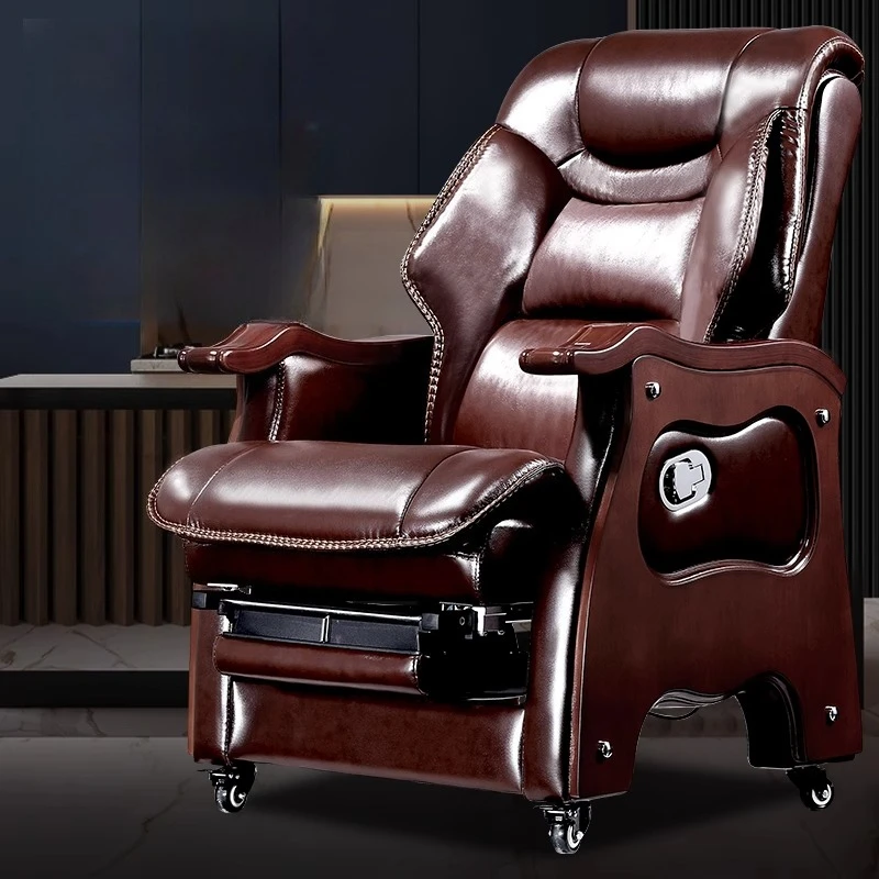

Leather Luxury Office Chair Adjustable Computer Comfy Executive Office Chair Massage Mobile Chaise De Bureau Room Furniture
