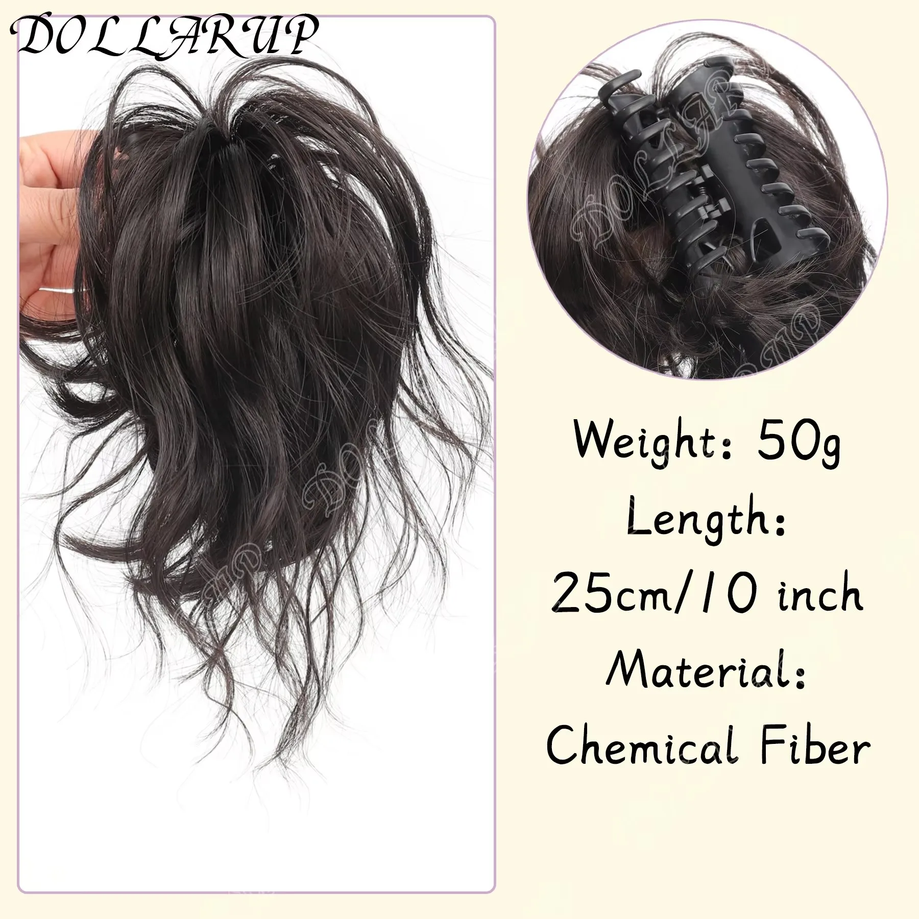 JKL Synthetic Hair Bun Chignon Messy Curly Hair Band Elastic Scrunchy False Hair Pieces For Women Hairpins Black Brown