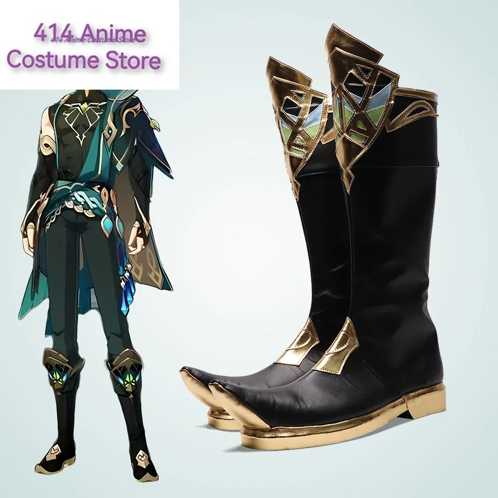 

New Game Genshin Impact Cosplay Shoes Al Haitham Boots Halloween Aksesori Dibuat Sesuai Pesanan