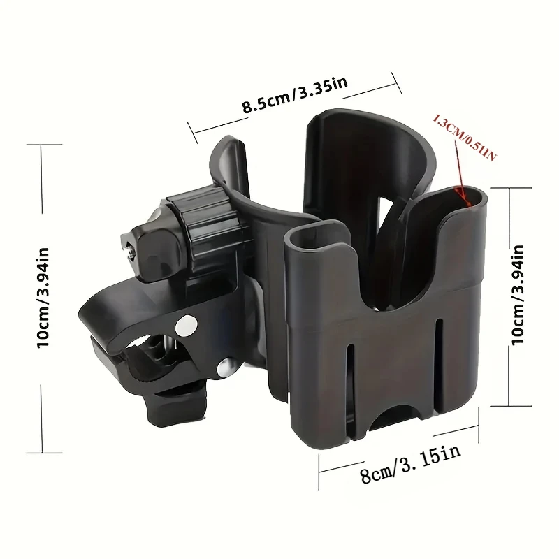 2-in-1 Universal Kinderwagen Wasserbecherhalter mit Telefonhalter, universeller Flaschenhalter für Rollstuhl Kinderwagen Zubehör