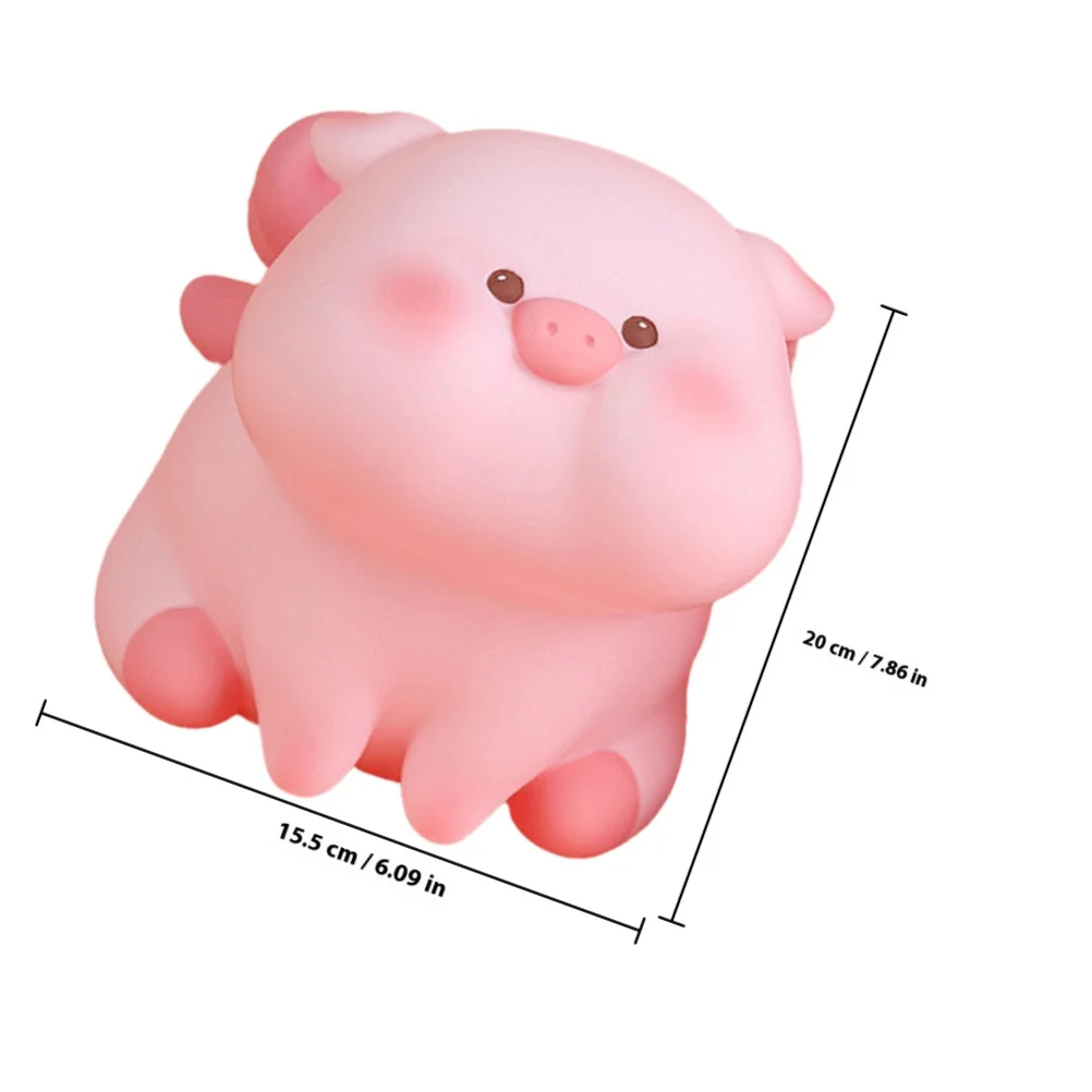 ビニール製貯金箱 かわいい豚の貯金箱 子供用 デスクトップコイン収納ジャー 貯蓄習慣を育む 装飾的な部屋のアクセサリー ギフトアイデア