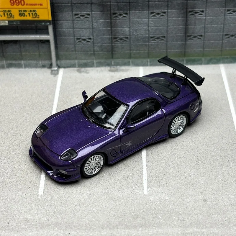 モータルメタルアロイおもちゃの車,マツダrx7ベールサイド,限定版,スケール1: 64,ギフト