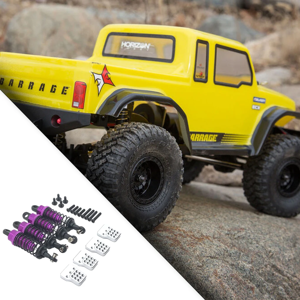 

RCGOFOLLOW 4pieces Aluminum Alloy Wear-resistant Front Rear Shock Absorber For 1/16 Rc Front Rear Shock Absorber WPL C14 purple