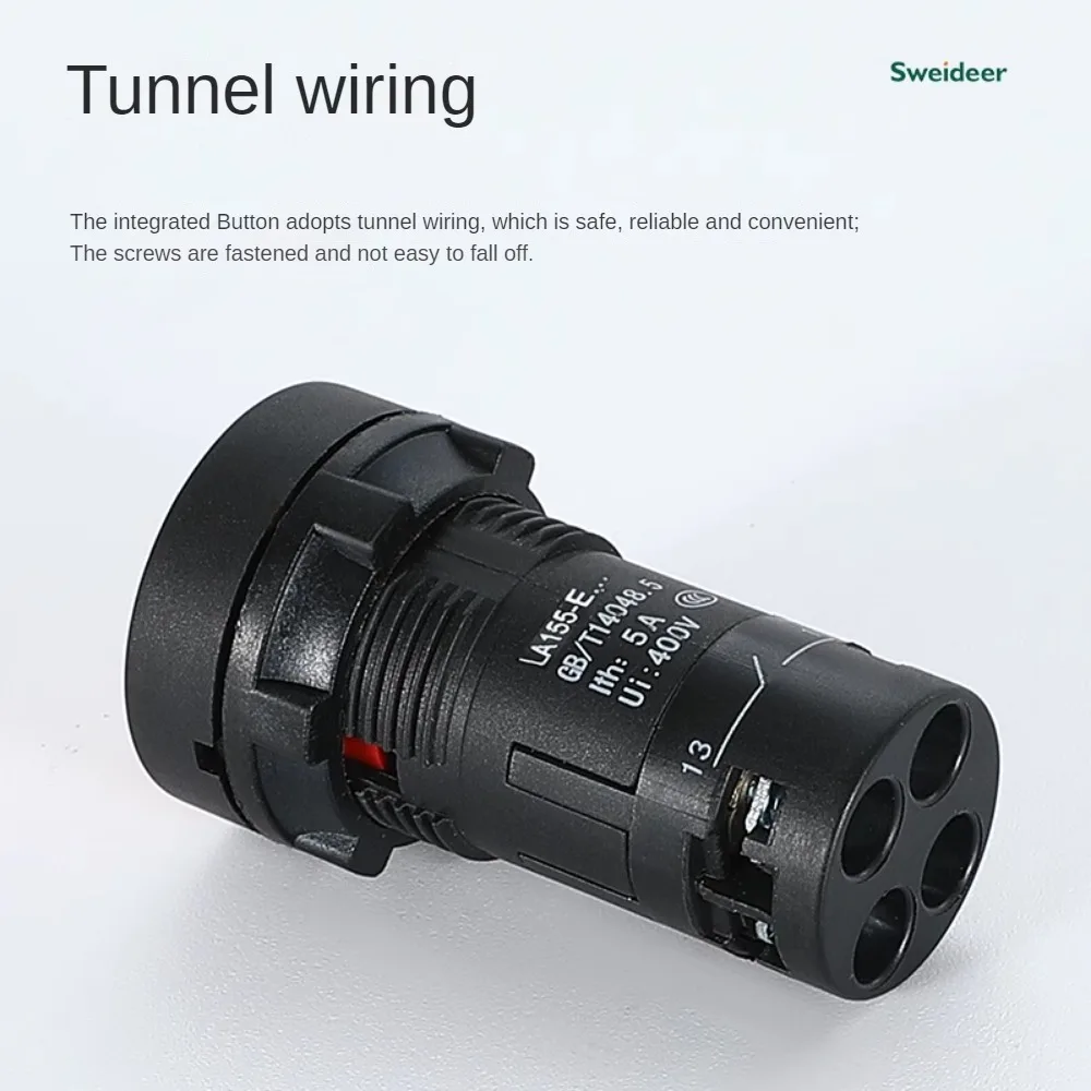 22mm LED Push Button Switch Momentary Reset Self Locking Power Switch Flat High Head on Off with Light 24V 220V 1NO 1NC 2NO Red