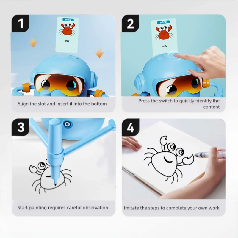 Robot da disegno educativo interattivo per bambini Robot da pittura automatico Impara a disegnare la macchina per l'addestramento artistico Giocattoli robot intelligenti