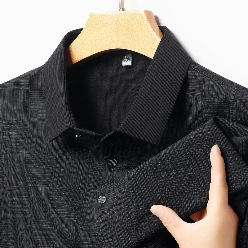 2025 Men's New Printed Business Casual Short sleeved POLO Shirt Fashion Short sleeved Comfortable and Breathable Top