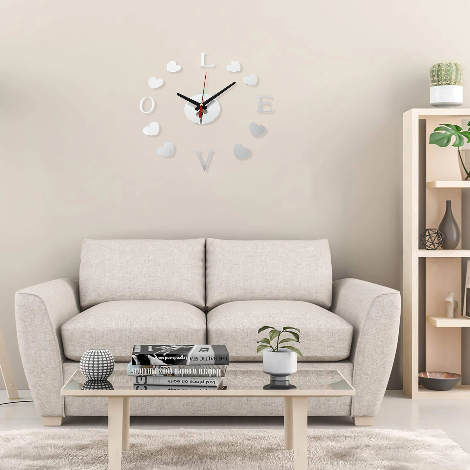 

Acrylic Mirror Wall Clock Decorative Room Clocks Frameless Sticker Easy Stick Home Office Bedroom