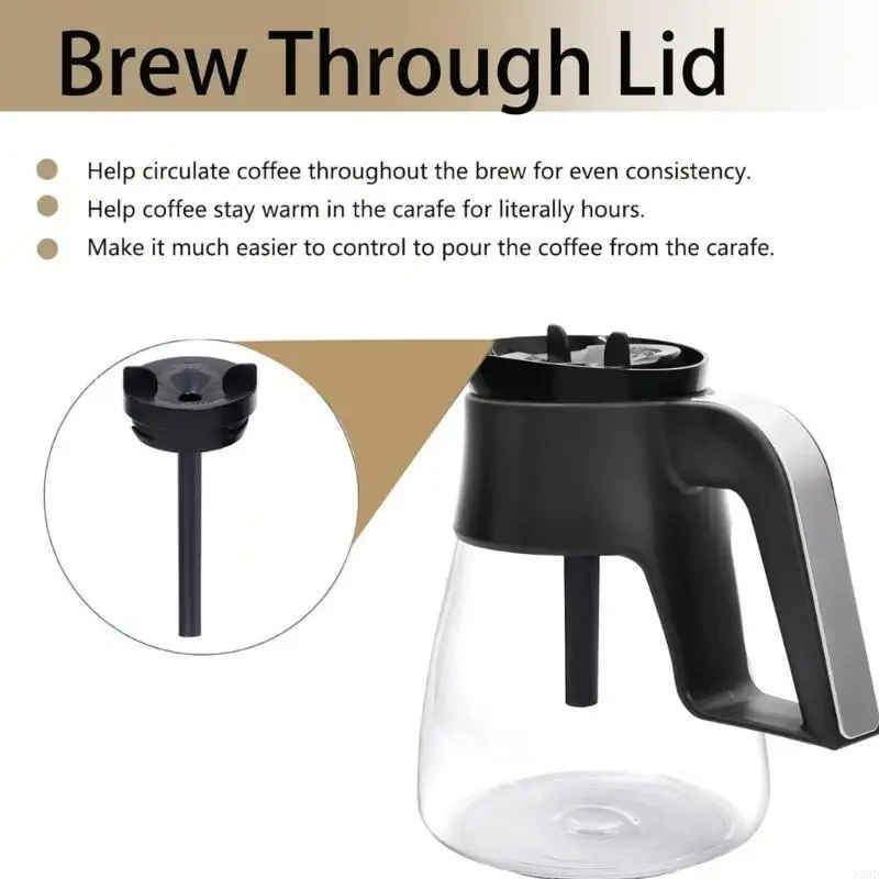 Brew Through Lid Replacement Suitable for Various Coffee Makers Ensuring Sealed Freshness PP Texture N58D