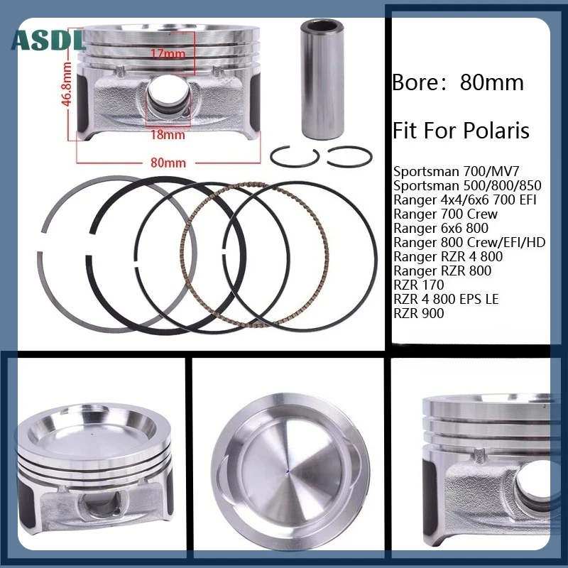 

Piston Rings Set 80mm For Polaris ATV Sportsman 500 700 Forest 800 850 Ranger 700 Crew Ranger RZR 4 800 RZR 170 900 2202127