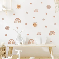 Boho Cartoon Cute Rainbow Cloud Star Nursery Wall Decals Art Posters Gifts Kids Room Girls Bedroom Sticker Home Decor