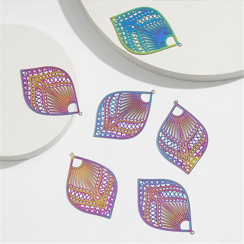 20Pcs/Lot New Creative Stainless Steel Hollow Waterdrop Charms Connectors DIY for Earrings Jewelry Findings Accessories