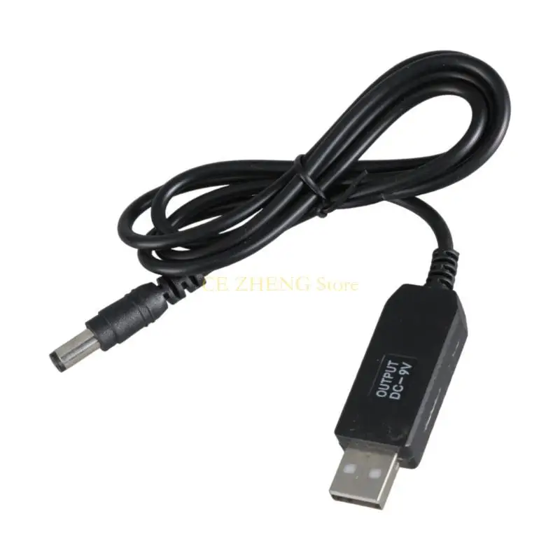 E56B USB 수컷에서 DC5.5x2.1mm 9V 전원 공급 장치 케이블 전압 USB 팬을위한 컨버터 및 스텝 업 모듈이있는 조명을위한 스텝 업.