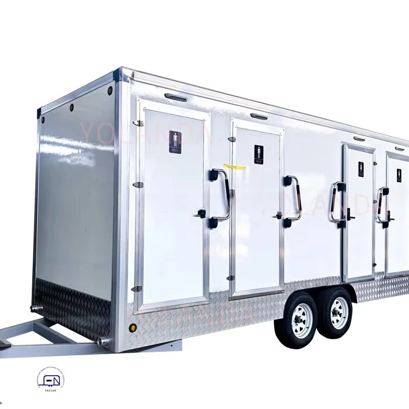 The best-selling outdoor portable mobile toilet trailer restroom and shower enclosure with braking system on the trailer