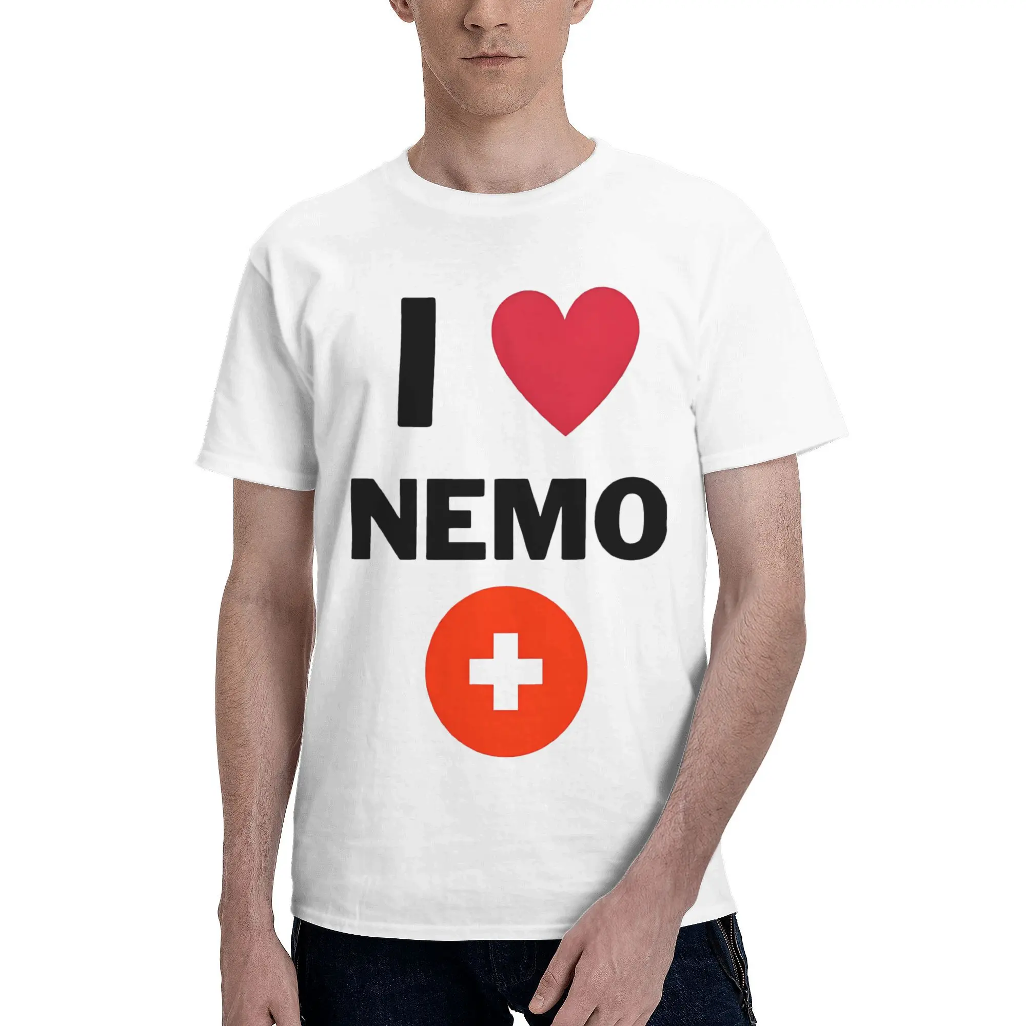 

I love Nemo Tee Shirt for Men Women Gift Idea T Shirts Nemo The Code Song Contest 2024 100% Cotton Clothing