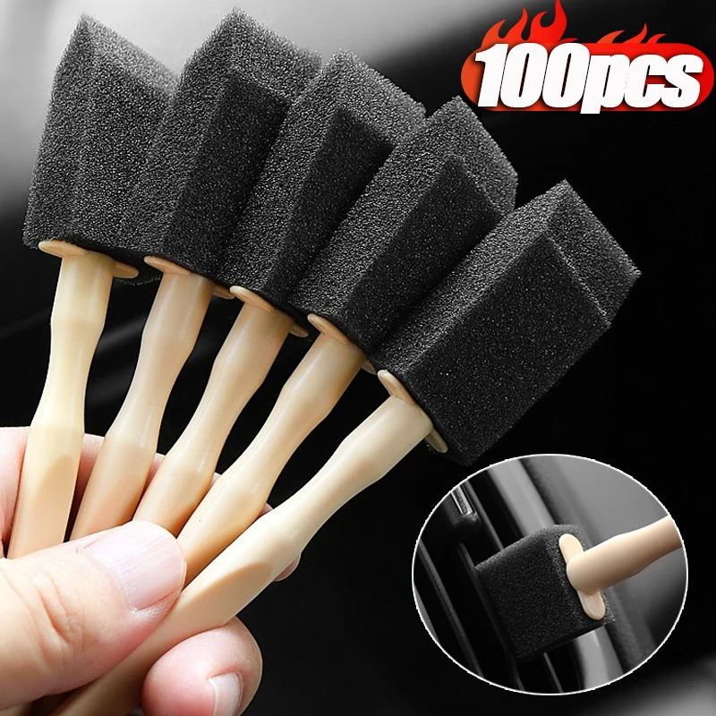 

Car Air Outlet Cleaning Sponge Brush Interior Detailing Dust Removal Airs Conditioner Grille Cleaner Brushes Auto Accessories