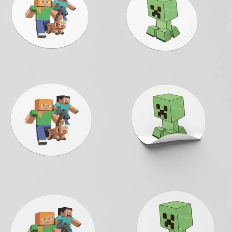 500 قطعة MineCraft ملصقات ختم التسمية الإبداعية الزخرفية DIY بها بنفسك مذكرات سجل القصاصات التعبئة ملصق لفة الاطفال لعبة الشارات لعبة مكافأة