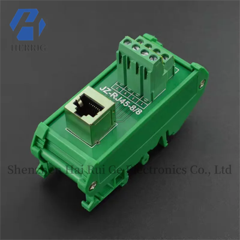 DIN rail RJ45 terminal adapter - vertical/horizontal