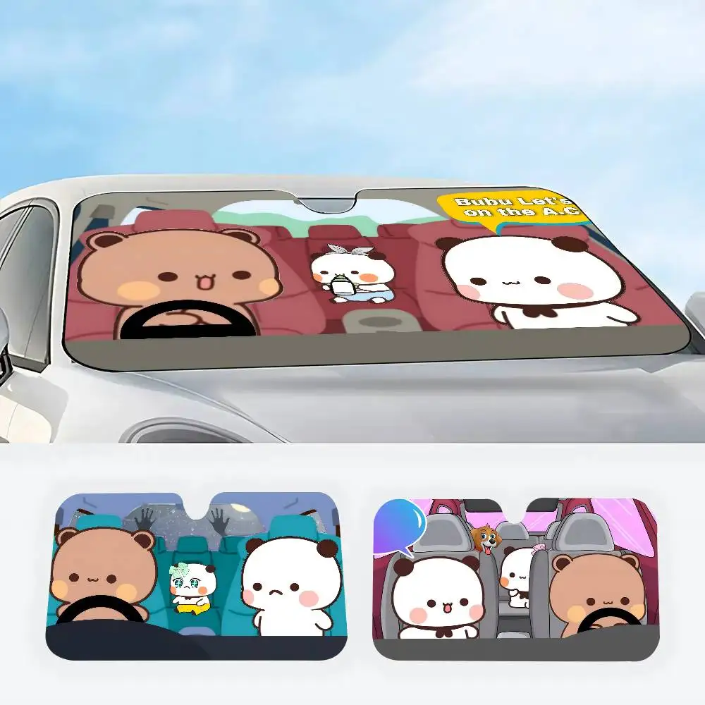 

Солнцезащитный экран для автомобиля с изображением персонажей аниме Бубу Дуду, мультяшный, для детей и взрослых, на магнитах, накладка на окно