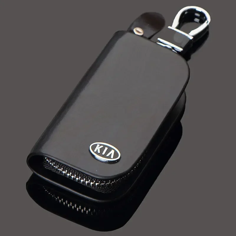 Leather Car Key Case Cover for KIA K2 K3 K5 KX7 RIO Sportage Sorento Ceed Oprius Forte Key Management Bag Keychain Accessories