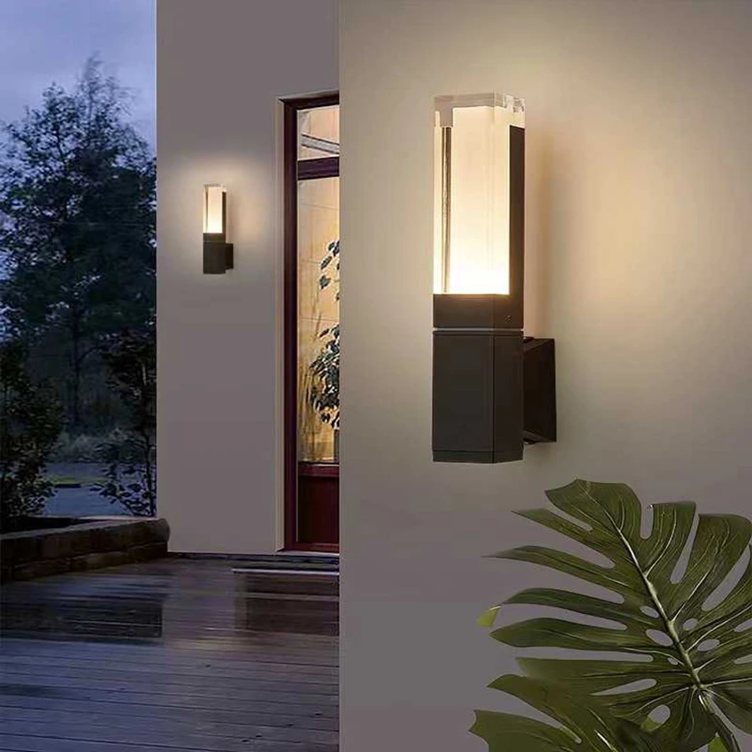 2026 Motion Sensor Outdoor Wall Light Waterproof 10W 20W Square Acrylic Wall Lamp For Garden Balcony Stairs Lighting Up Down Adj
