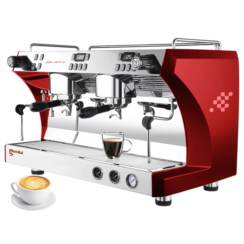 Gemilai Melhor máquina de café expresso comercial automática de caldeira dupla para lojas e cafeteras