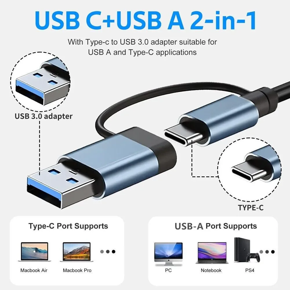 USB C Hub to USB 3.0 2.0 Type C PD Charging Dock High Speed Data Transfer for MacBook iPad Samsung S10 Mouse Keyboard U Disk HUB