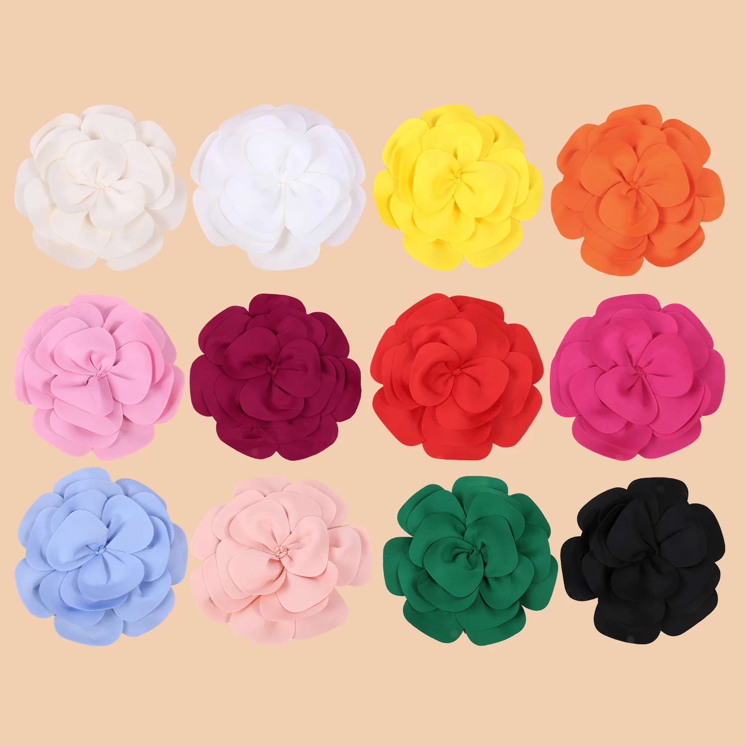 1pc Big 11in 28cm Camellia Flower Accessories For DIY Clothing Brooch Dress Clip Headbands Handicraft Decor Accessories