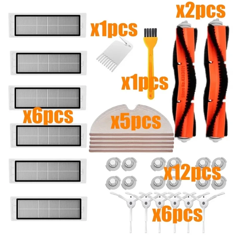 샤오미 Mijia 1 1S SDJQR01RR SDJQR02RR SDJQR03RR Roborock S5 Max S6 MaxV 예비 부품 메인 사이드 브러시 헤파 필터 브러시 커버