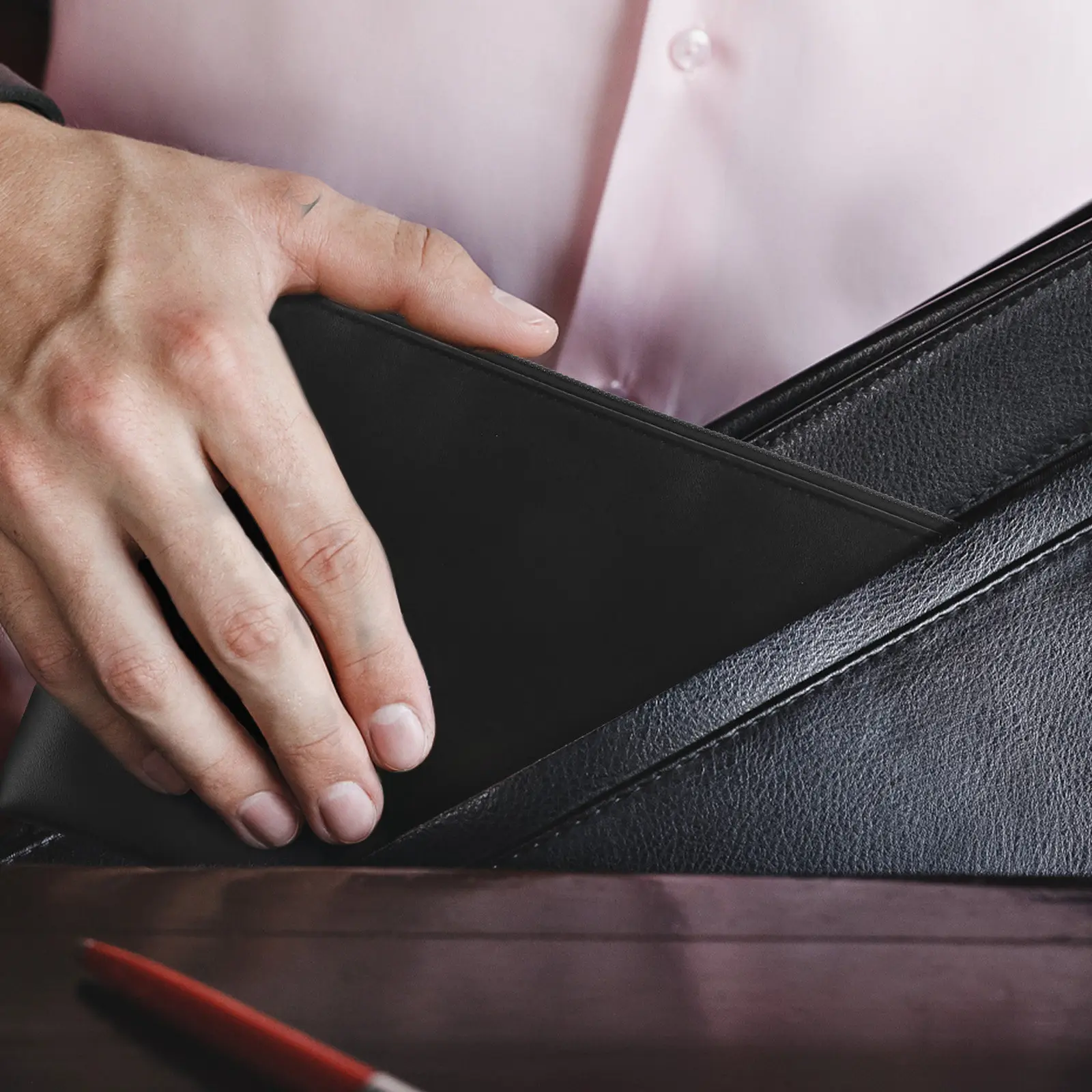 

2Pcs Money Bag PU Lightweight Reliable Zipper Pouch for Cash Receipt Check Coin Carry Money Bag Wallet for Women