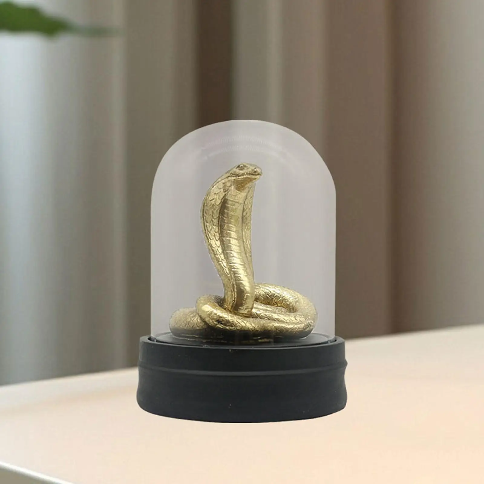 Snake Statue Whith Base Snake Figurine for Living Room Indoor Desk